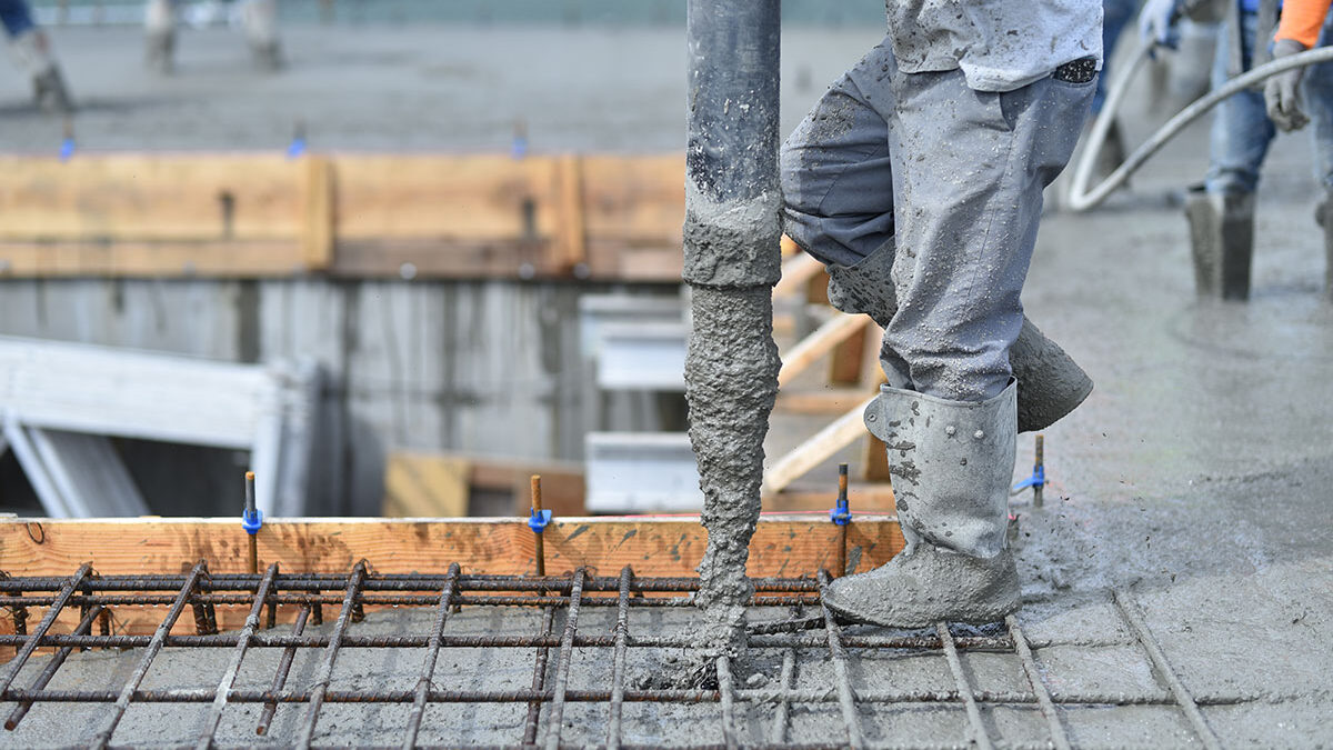 Pouring concrete for foundation repair
